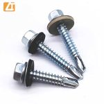 hex head screw self drilling with epdm bonded washer blue white zinc plated-2
