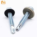 hex head screw self drilling with epdm bonded washer blue white zinc plated-3