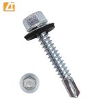 hex head screw self drilling with epdm bonded washer blue white zinc plated-5