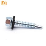 hex head screw self drilling with epdm bonded washer blue white zinc plated-6